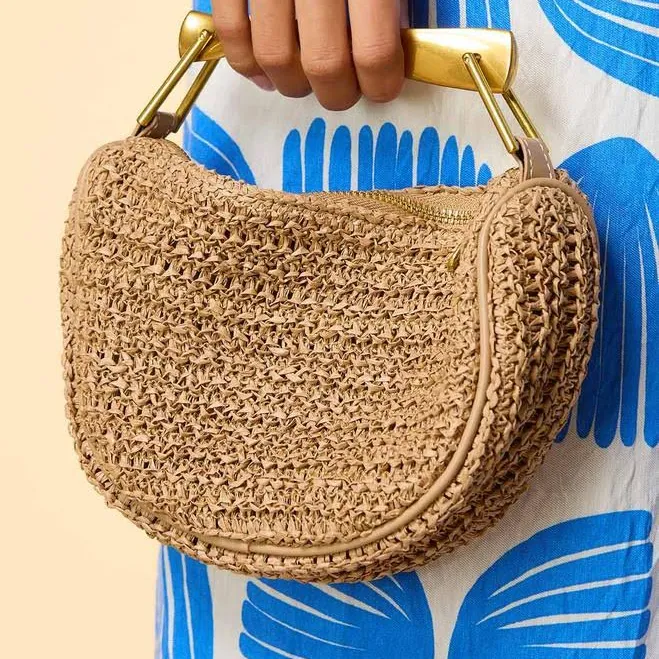 bag Twist Handle Straw Crossbody Versona $39.99