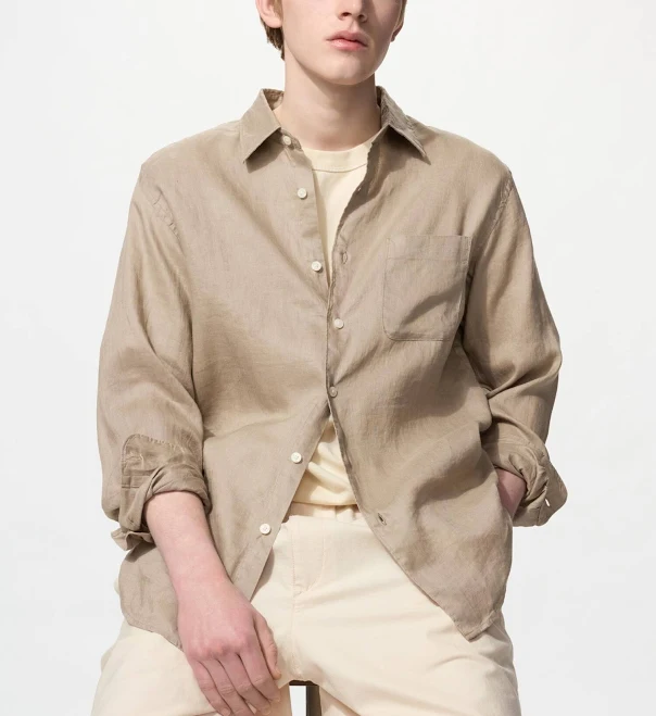 cover up UNIQLO Men's Premium Linen Shirt uniqlo.com/us $49.9