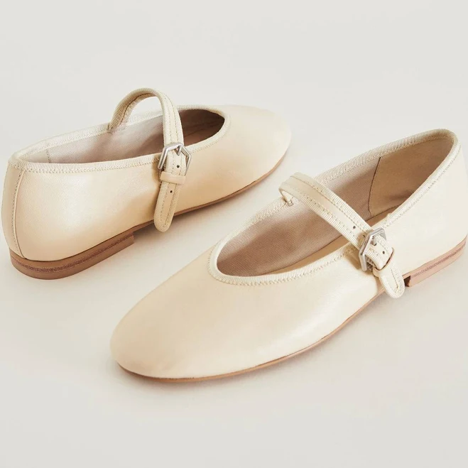 shoes Vegan Leather Round-Toe Bridge Strap Ballet Flats Epiluta $89