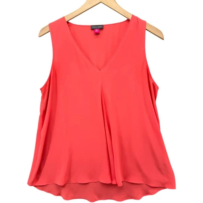 top Vince Camuto Women's Sleeveless V-Neck Drape-Front Blouse eBay - wandowarehouse $12.99