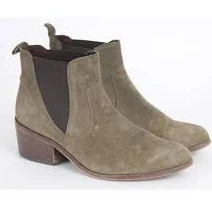 shoes Vintage Olive Green Suede Chelsea Boots, Block Heel (US 6.5 / EU 37) Etsy $63.82