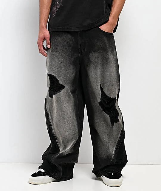 jeans Vitriol Void Depth Distressed Wide Leg Jeans Zumiez $69.94