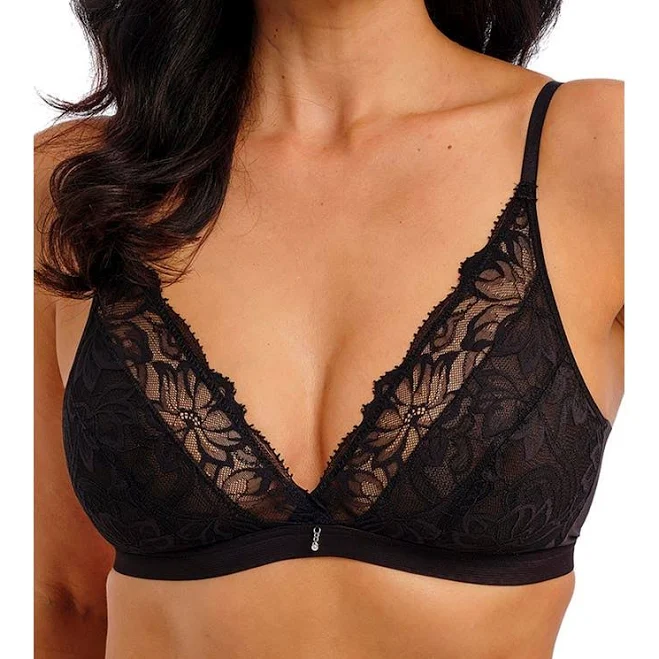 top Wacoal Abellia Lace & Mesh Bralette in Black at Nordstrom, Size X-Large Nordstrom $48