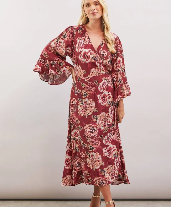 dress Wallis Women's Floral Print Viscose Wrap Dress boohoo USA $48