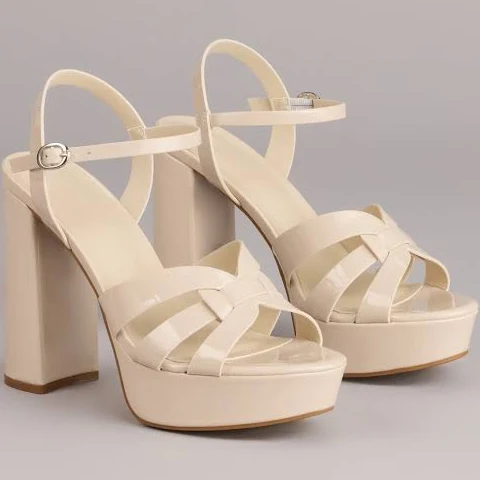 shoes Windsor Glossed Up Patent Leather Platform Heels Windsor $38.9