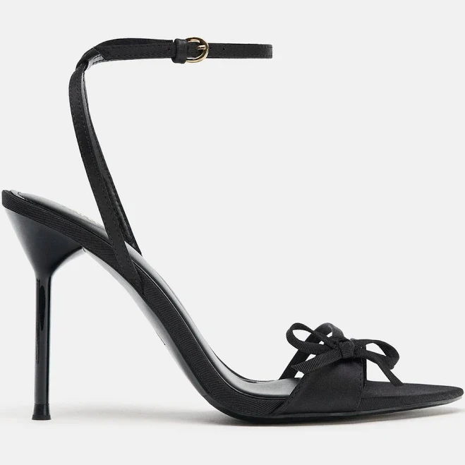 shoes Woman Zara Satin Strappy Heeled Sandals Zara USA $59.9