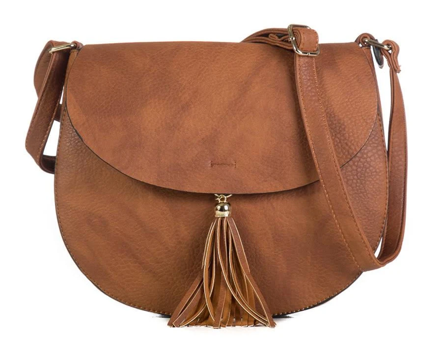bag Womens Boho Brown Camel Saddlebag Fringe Tassel Crossbody Messenger eBay - ivy_street_boutique $44.99