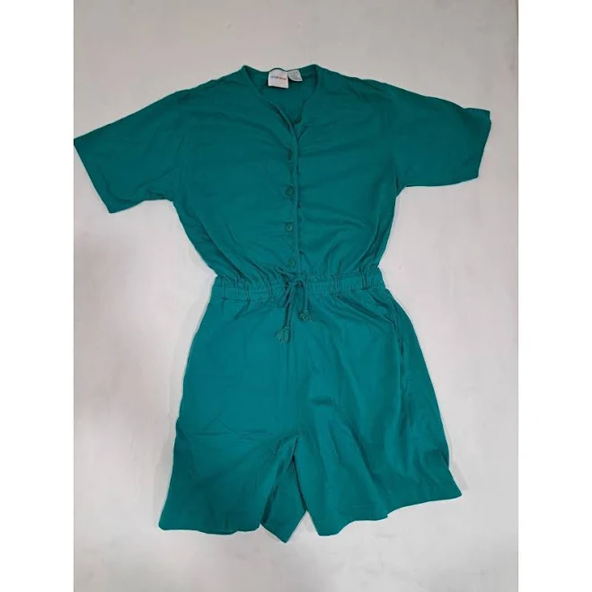 romper Women's Cotton Button Down Cinch Waist Romper Poshmark $30