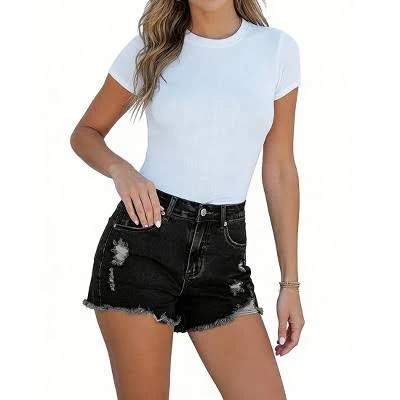 bottom Women's High-Waist Distressed Ripped Denim Shorts Target $29.99