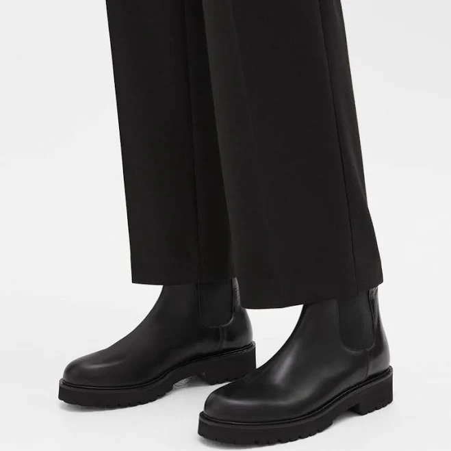 shoes Women's Leather Lug Chelsea Booties Theory $255