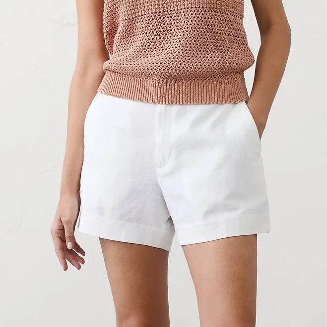 bottom Women's Linen-Blend High-Rise Shorts Banana Republic Factory $30