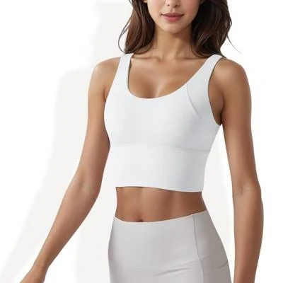 top Women's Longline Sports Bra with Wide Straps and Scoop Neck Target $45