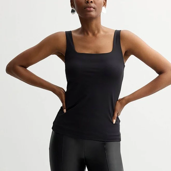 square neck top Women's Nine West Sculpt Squareneck Tank Top, Size: Medium, Mineral Black Kohl's $17.99