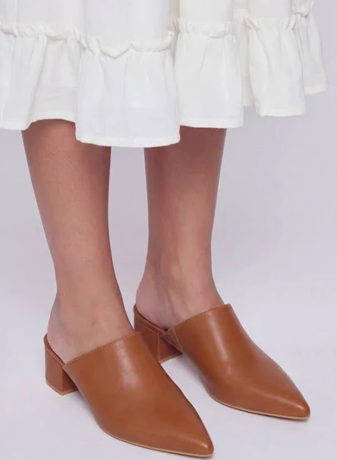 shoes Women's Pointed Toe Block Heel Mules Rainbow Shops $19.99