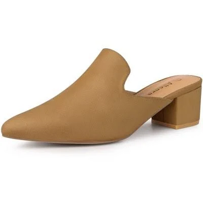 shoes Women's Pointed Toe Chunky Heel Slide Mules Target $48.79