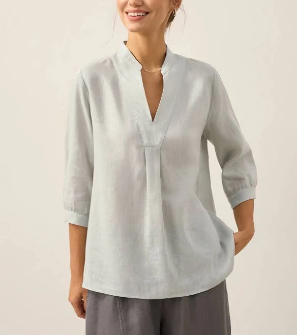 maternity outfits Women's Relaxed Linen Dress Shirt Linticoshop $79.9