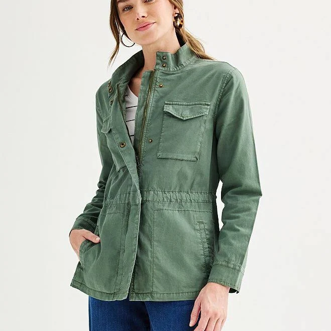 jacket Women's Sonoma Goods For Life Patch Pocket Utility Jacket, Size: XS, Manolo Olive Kohl's $49.99