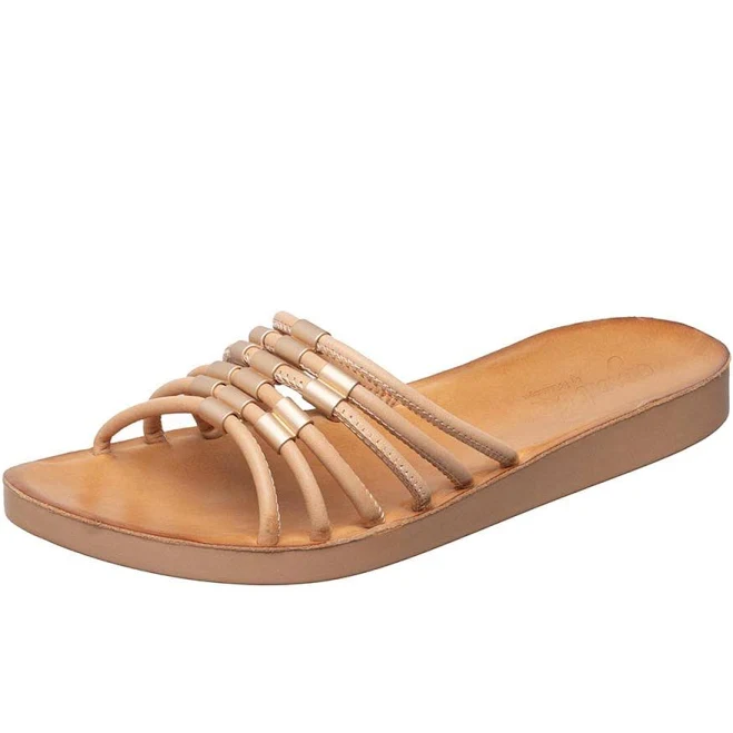 shoes Womens Strappy Leather Slide Sandals Antelope Shoes $79