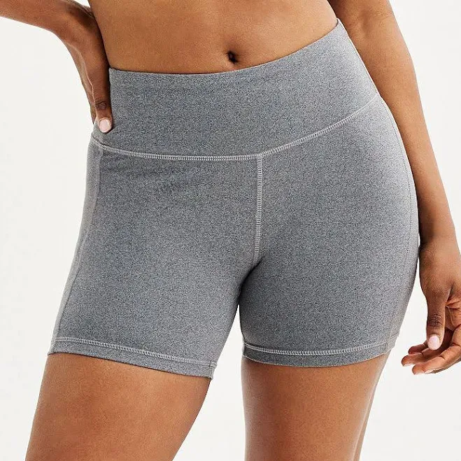 yoga outfits Women's Tek Gear Essential Soft Bike Shorts in Regular & Plus, Size: 4XL, Charcoal Kohl's $15.29