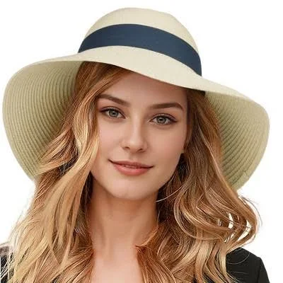 accessory Women's Wide Brim Straw Sun Hat with Ribbon Bow Target $19.99
