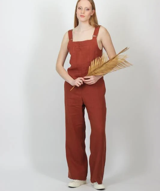 jumpsuit Women's Wide Leg Linen Jumpsuit with Pockets and Waist Ties Etsy - Seller $128.73