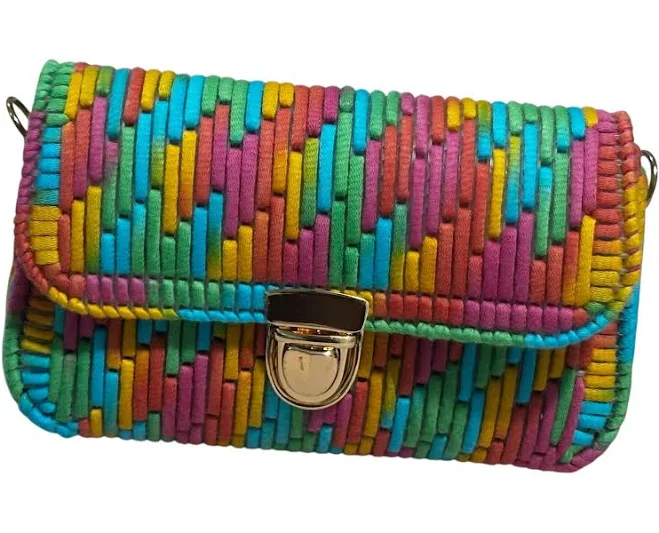 bag Woven Leather Crossbody Clutch Purse with Gold Clasp Etsy - Seller $50
