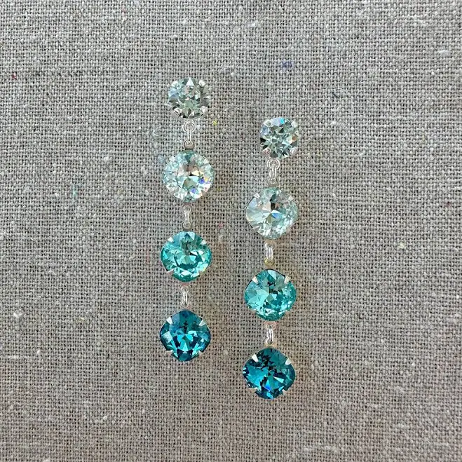 accessory Xirius Chatons Swarovski Crystal Stiletto Drop Earrings Etsy - HeatherlyDesigns $63