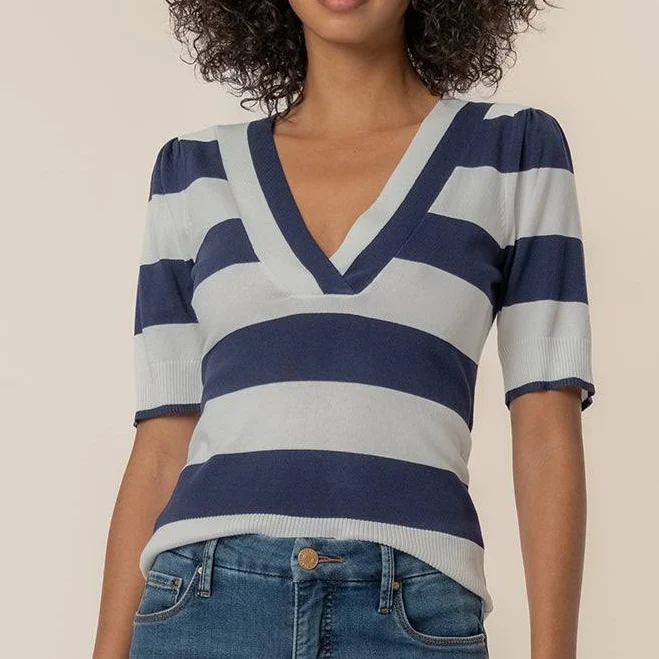 top Yona Striped Knit Sweater Kut from the Kloth $79