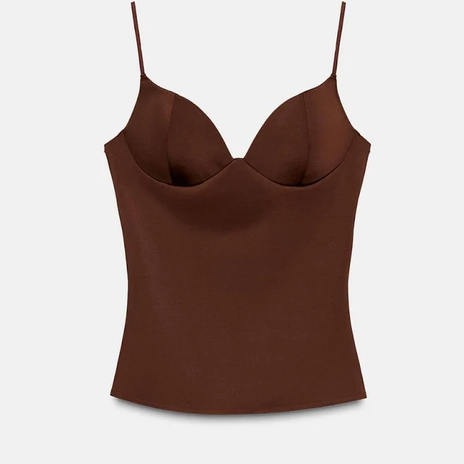 asymmetric neck top Zara Polyamide Blend Top Zara USA $39.9