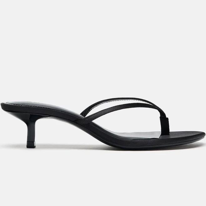 shoes Zara Satin Kitten Heel Sandals Zara USA $55.9