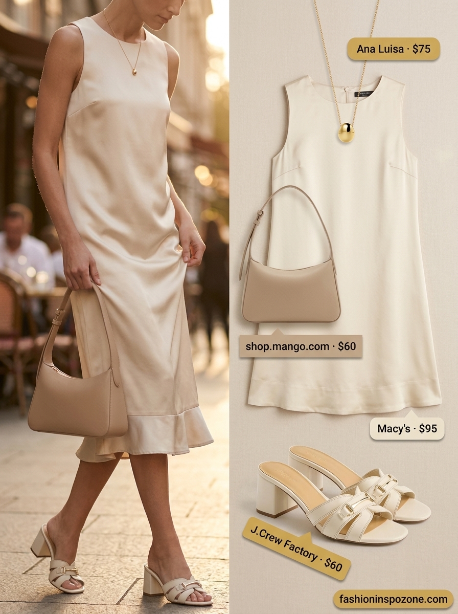Chic cream silk blend sleeveless midi dress for summer soirees and elegant brunches 2026.