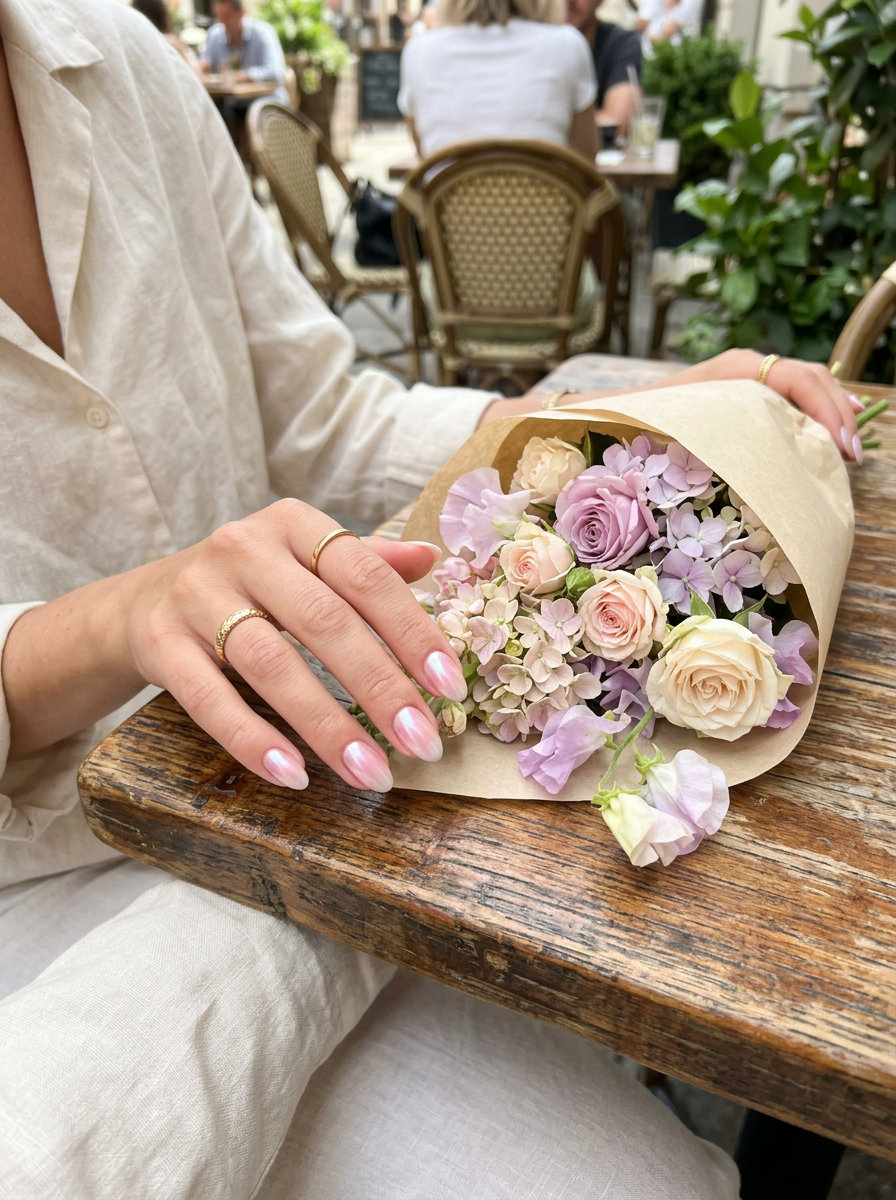 Strawberry Milk Chrome Ombre nails: romantic, dreamy, ethereal for weddings and date nights. June nails ideas - summer ideas 2026.