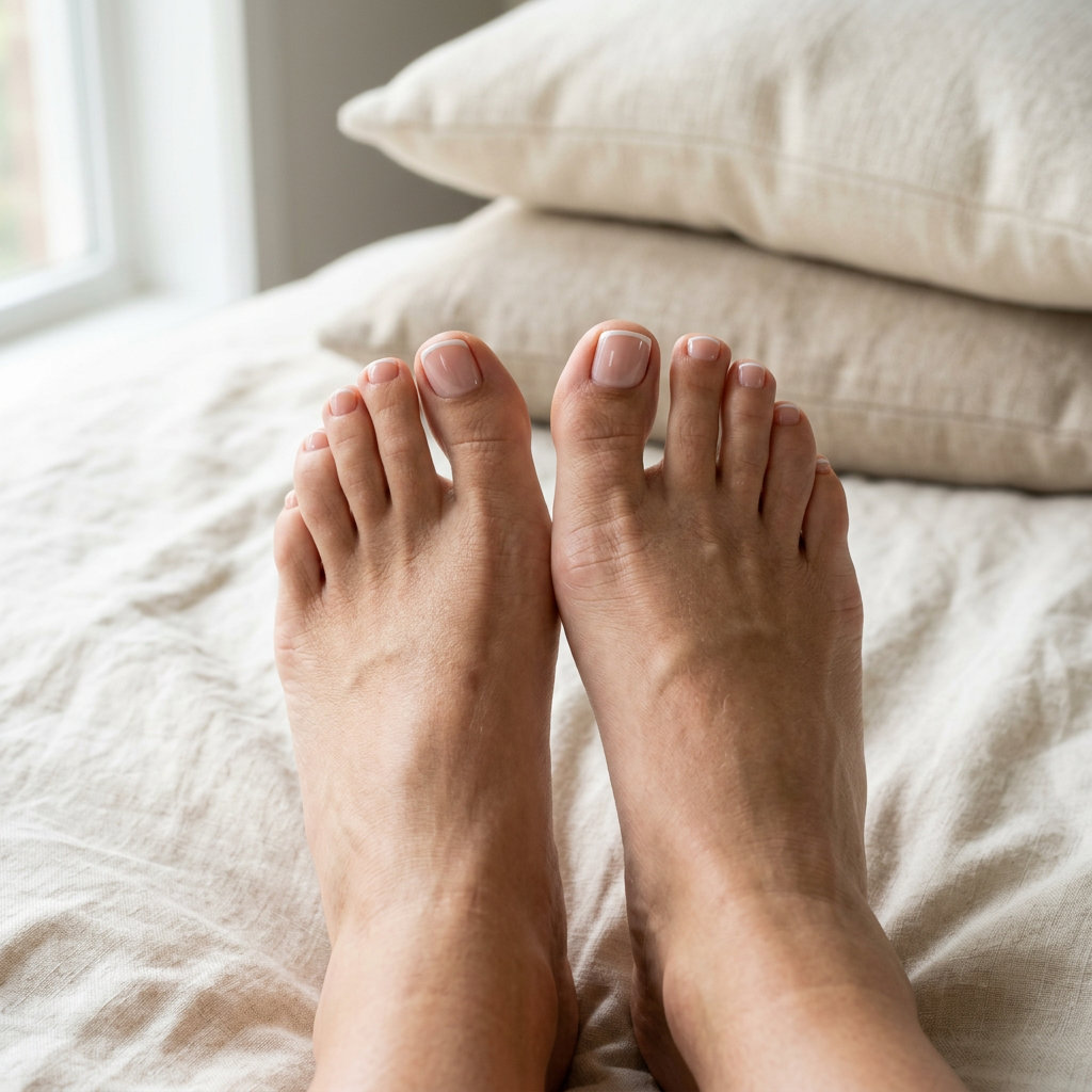 Classic nude white micro French toes for weddings and summer vacation. Sheer nude base with white tips. June toe nails ideas - summer ideas 2026.