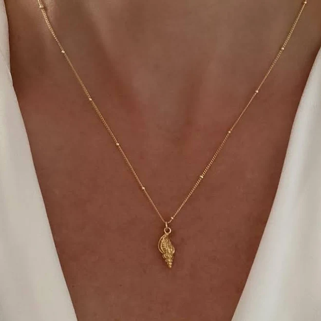 accessory 14K Gold Dainty Shell Conch Necklace Etsy - TheJewelryStandard $40