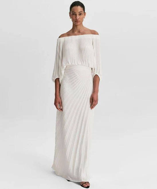 skirt A.L.C. Bianca Satin Pleated Maxi Skirt Lyst $495