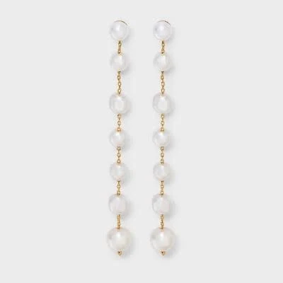 accessory A New Day Pearl Linear Dangle Earrings Target $9.99