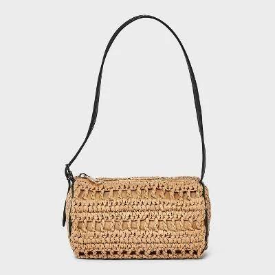 bag A New Day Straw Mini Boxy Barrel Shoulder Bag Target $20