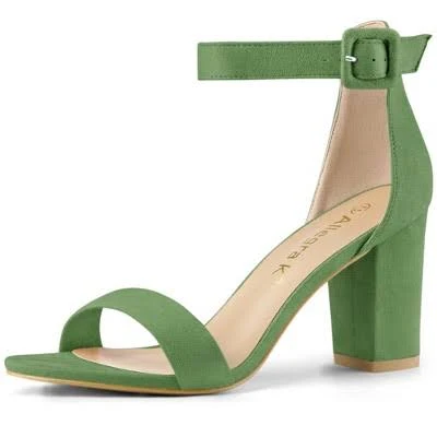 shoes Allegra K Women's Open Toe Ankle Strap Chunky Heel Sandals Target $48.79