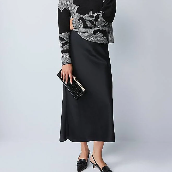 skirt Ann Taylor Women's Satin Bias Midi Slip Skirt Ann Taylor $75