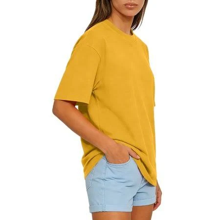 t-shirt AprlGmnt Unisex Oversized Blank Tee Short Sleeve Casual Loose Fit Fashion T Shirts Gold L, Adult Unisex, Size: Large, Yellow Walmart - AprlGmnt $14.97