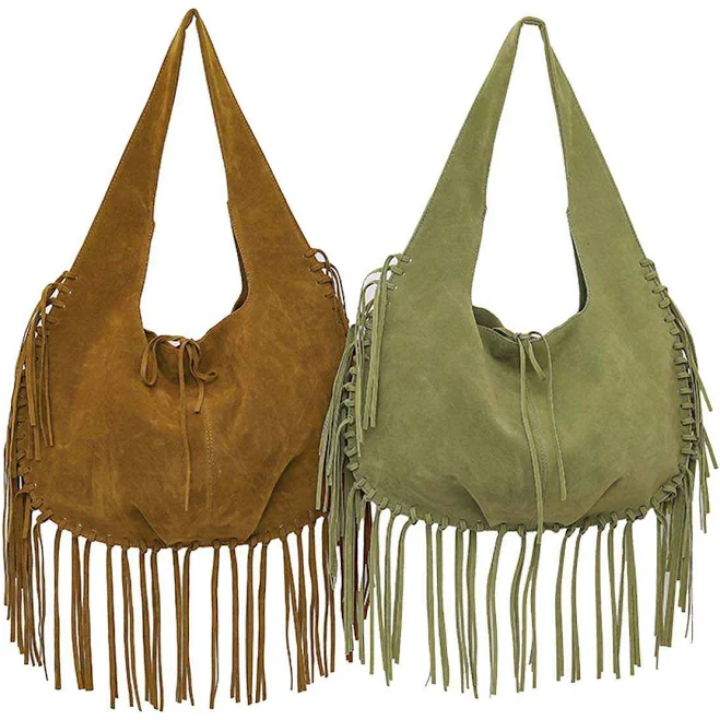 bag Boho Fringe Suede Hobo Shoulder Bag Retro Stage $34.99