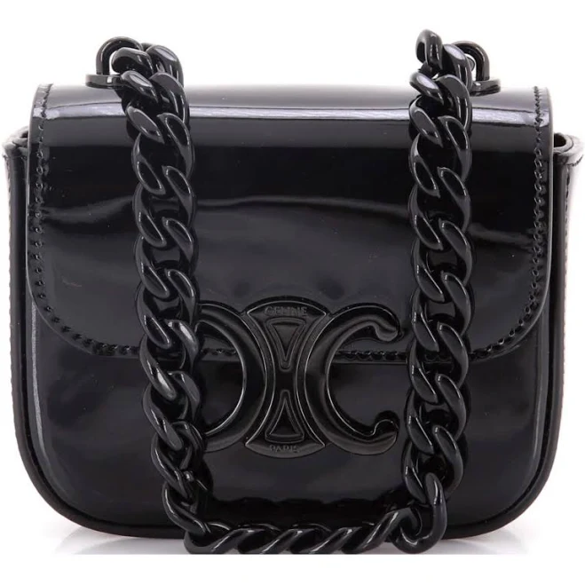 bag Celine Claude Chain Patent Mini Shoulder Bag Macy's $1360