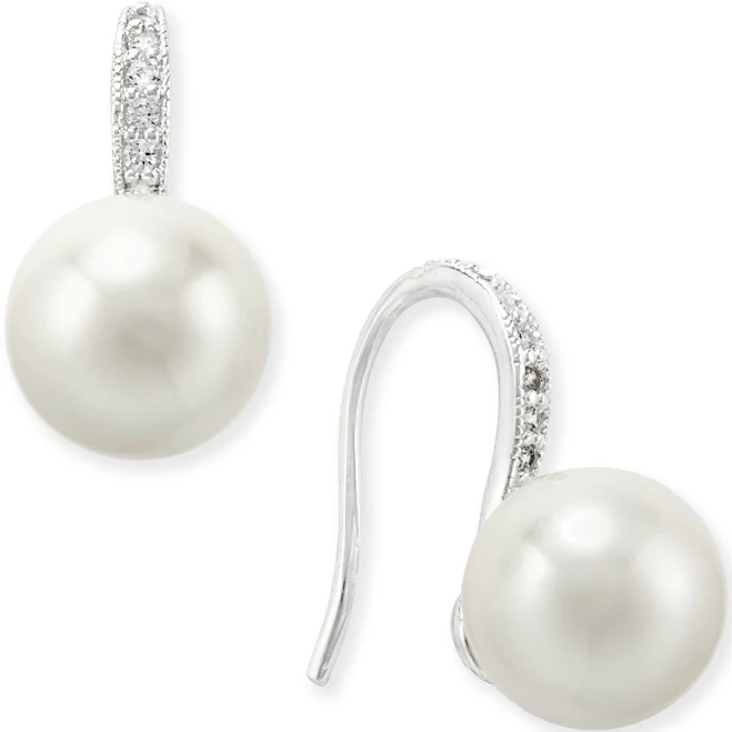 accessory Charter Club Silver Pearl Drop Earrings Macy's $13.47