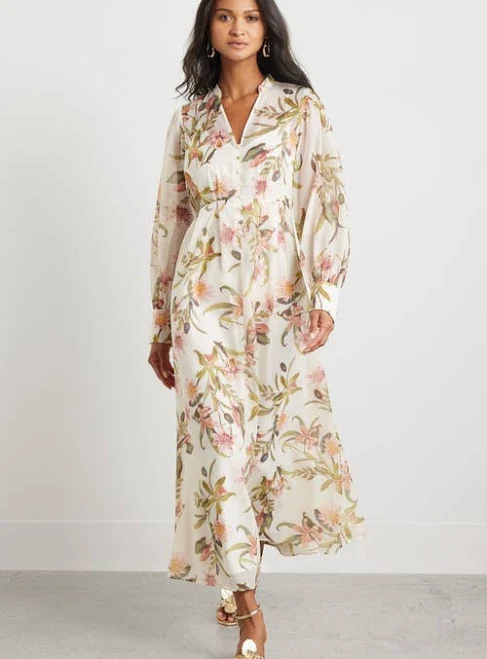floral print outfits Chelsea28 Floral Long Sleeve Maxi Dress Nordstrom $119