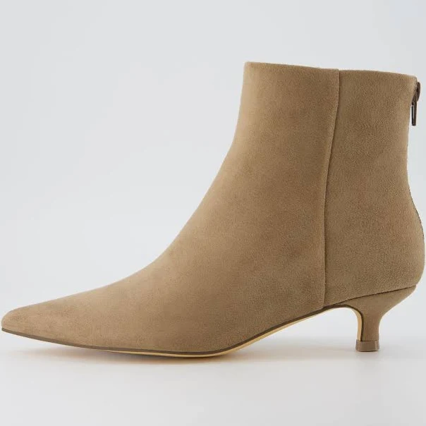 heels Cushionaire Barbi Women's Kitten Heel Bootie – Soft Vegan Leather, and Back Zipper Cushionaire $49.99