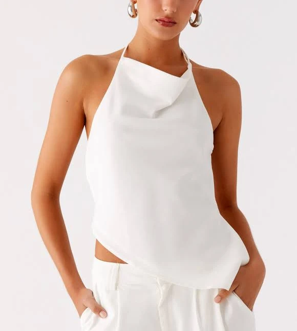 top Delong Backless Linen Top Peppermayo - US $68