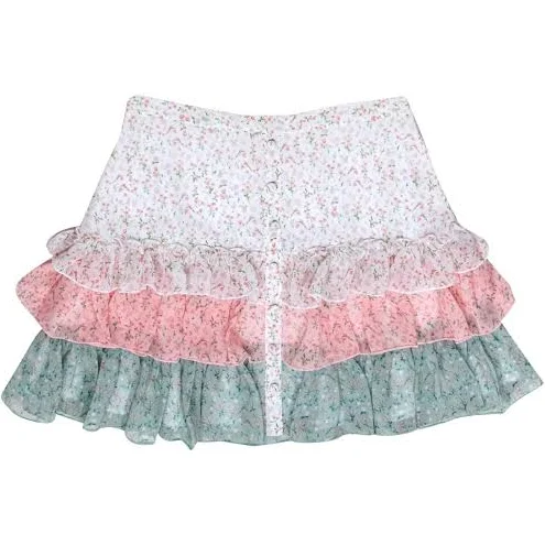 skirt Divine Heritage Tiered Color-Block Mini Skirt Current Boutique $36.97