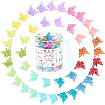 accessory EAONE 50 Pieces Butterfly Hair Clips Pastel Hair Clips Mini Cute Clips Hair Accessories for Hair 90s Girls Women with Box Package, Matte Colors, Walmart - Bochi Llc $13.77