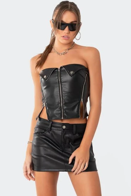 corset top EDIKTED Sam Faux Leather Zip Corset edikted $29.4