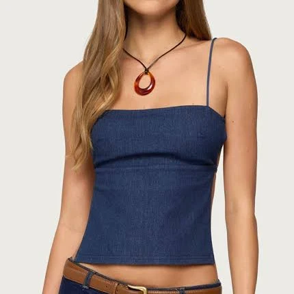 top Edikted Women's Conley Backless Denim Top PacSun $22.8